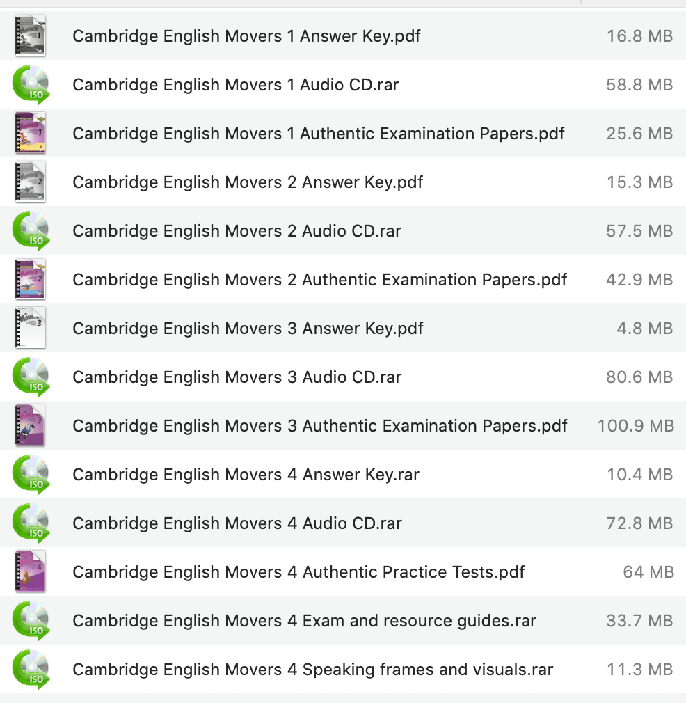 Download Ebook Cambridge English Movers (4 Levels) Pdf Audio Key