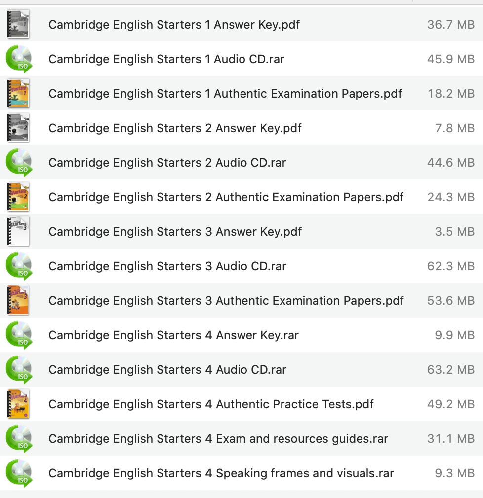Download Ebook Cambridge English Starters (4 Levels) Pdf Audio Key