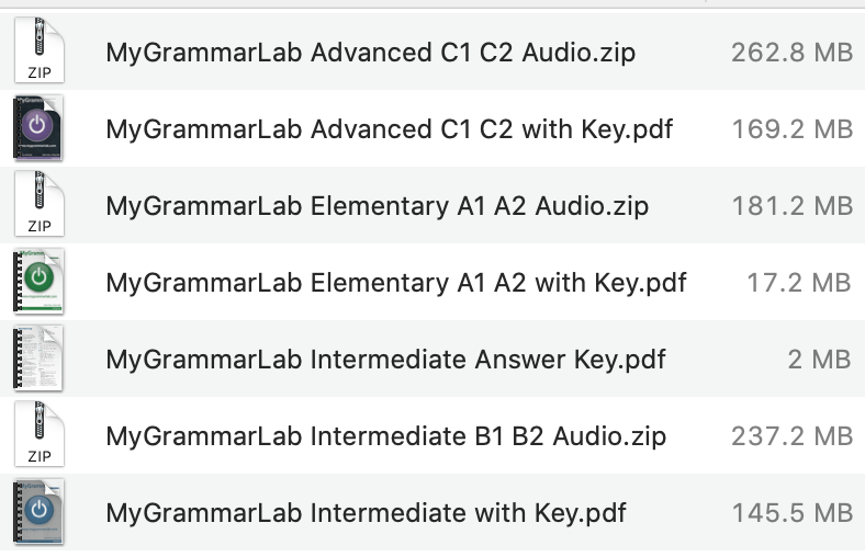 Download Ebook Pearson MyGrammarLab (3 Levels) Pdf Audio 2012