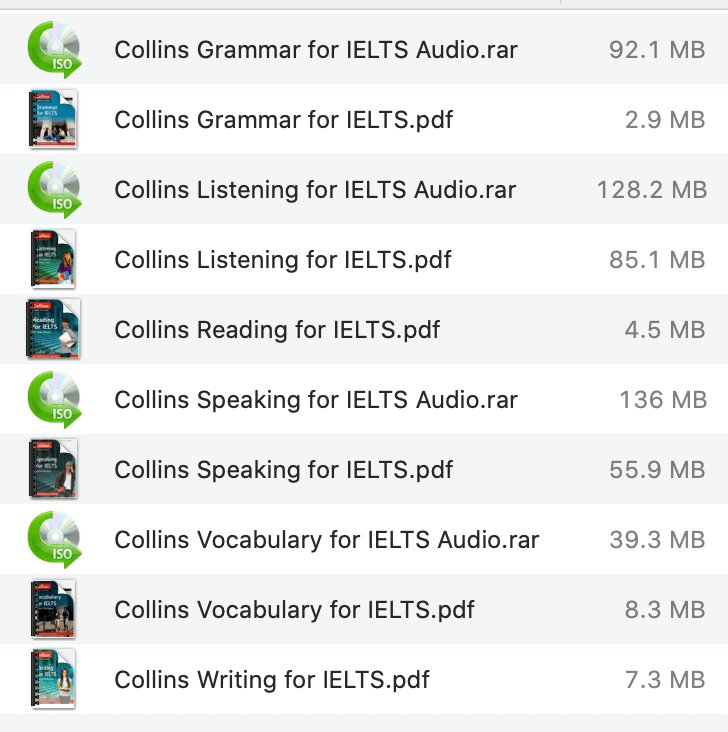 English for Exams Collins for IELTS (6 books) Pdf Audio full