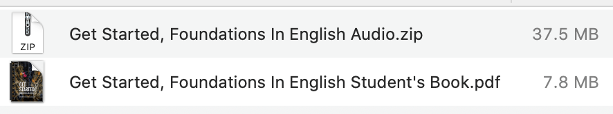 Get Started, Foundations In English list