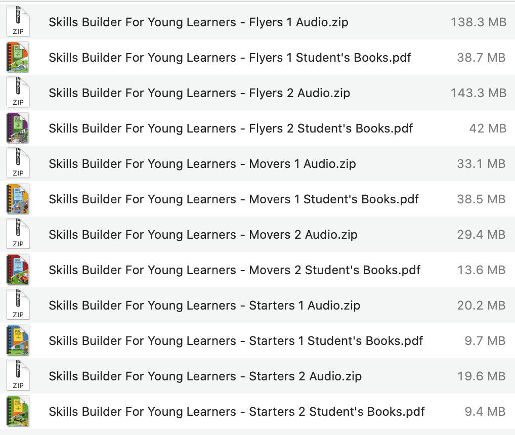 Skills Builder For Young Learners list