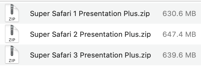 Super Safari Presentation Plus list