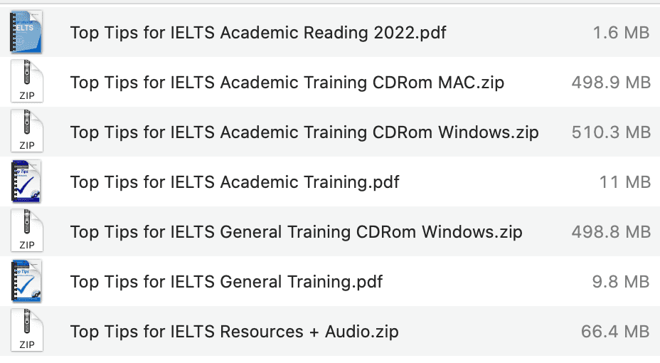 Top Tips for IELTS list